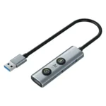 V294A AI USB-A Docking Station (5-in-1) - Portable Hub with Voice Transcription & One-Click AI Assistant